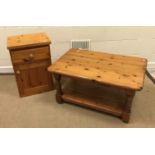 A modern pine dresser top with shelves and cupboard doors 157.