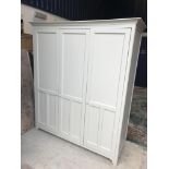 A painted shaker style three drawer wardrobe 170 cm wide x 66 cm deep x 194 cm high