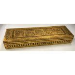 A Burmese Sutra or Kammavaka box or sacred text box containing red and gold lacquered text 69 cm x