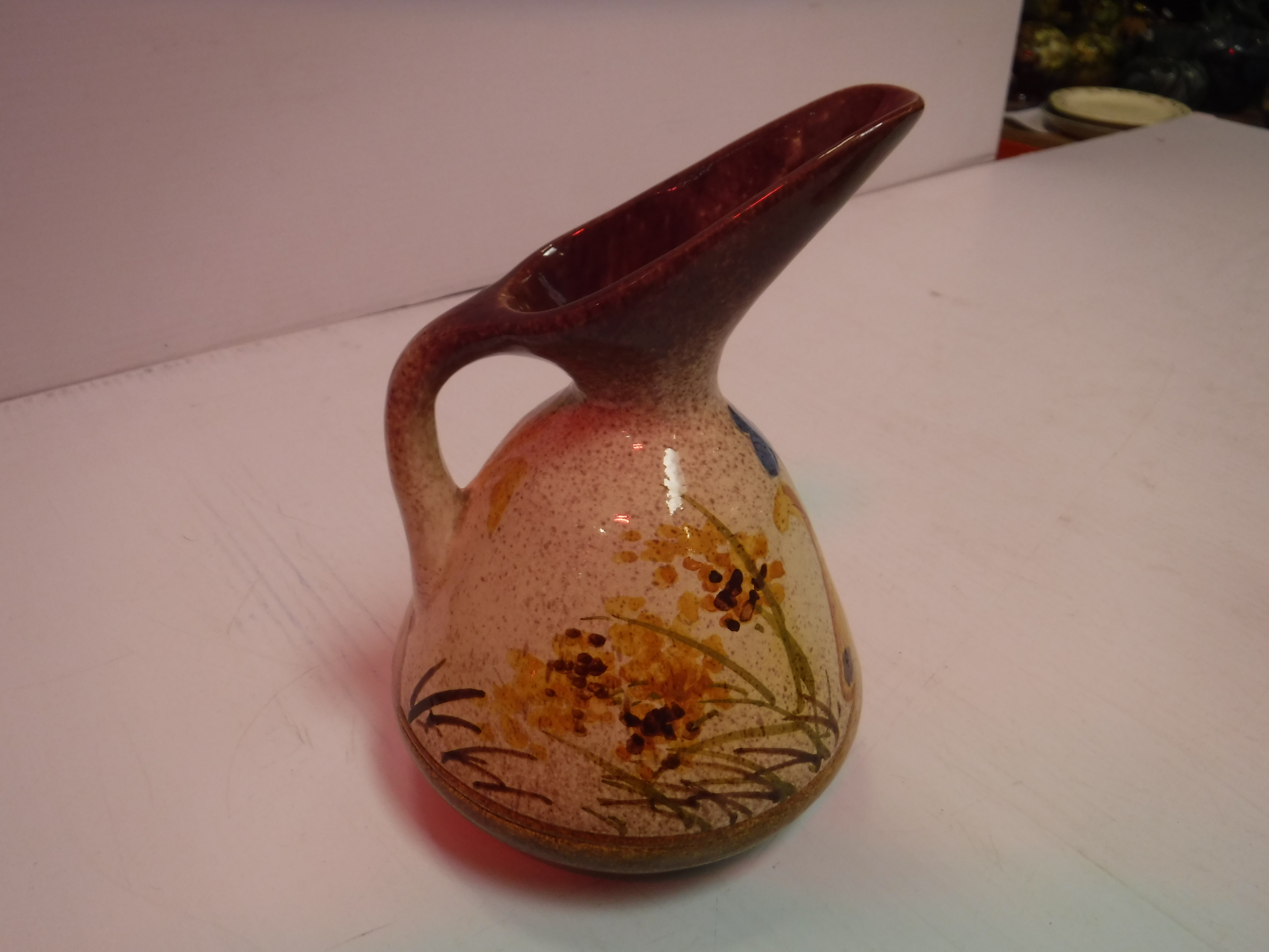 A William Ault Pottery ewer designed by Christopher Dresser with butterfly and foliate decoration - Image 5 of 12