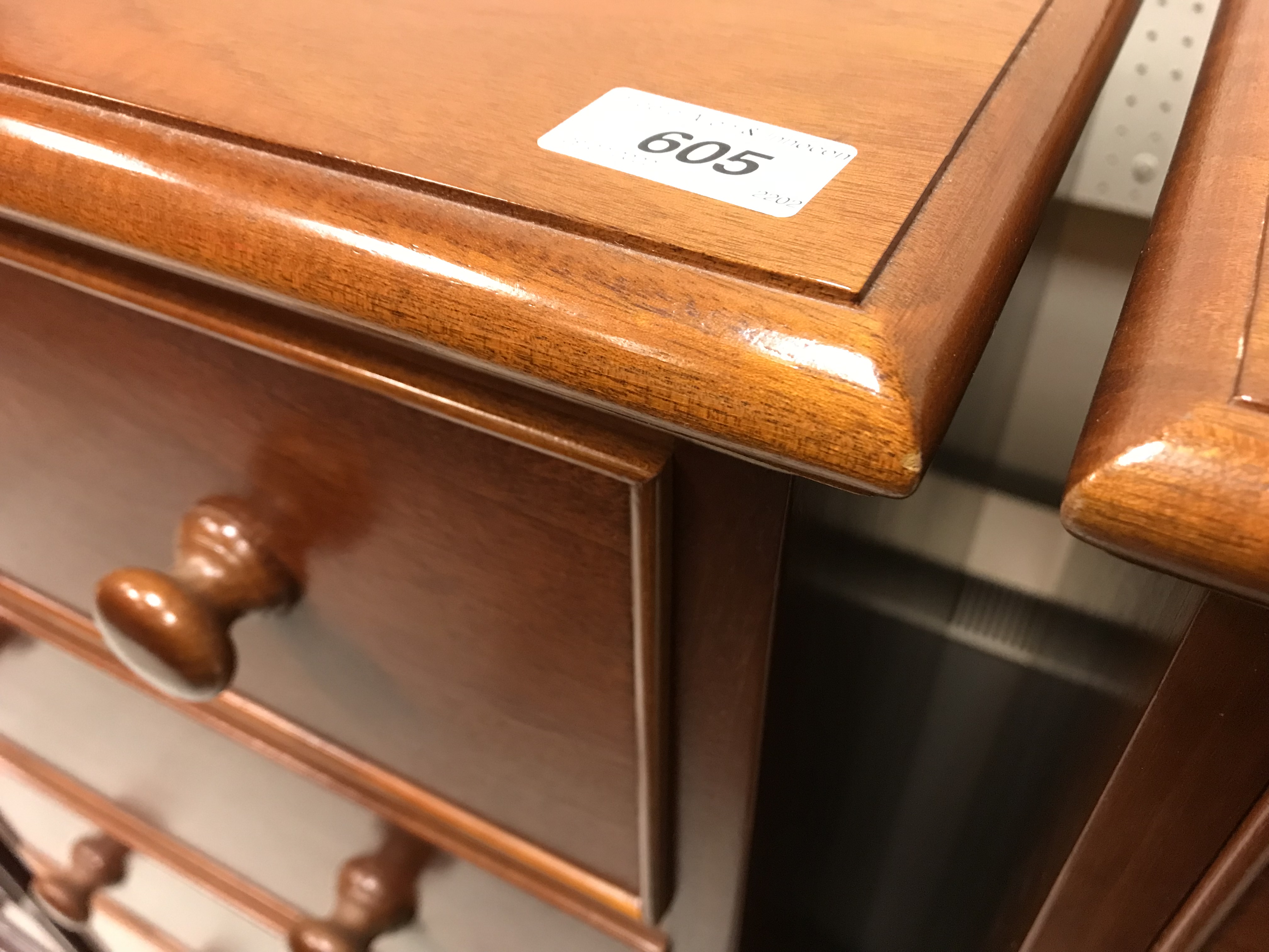 A pair of modern mahogany slim chests of six drawers in the Victorian taste 51 cm wide x 43. - Image 7 of 12