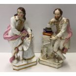 A Bloor Derby figure of Shakespeare leaning on a pillar with books and scroll stamped "Bloor Derby"