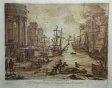 AFTER CLAUDE LE LORRAIN "Quayside scene with figures",