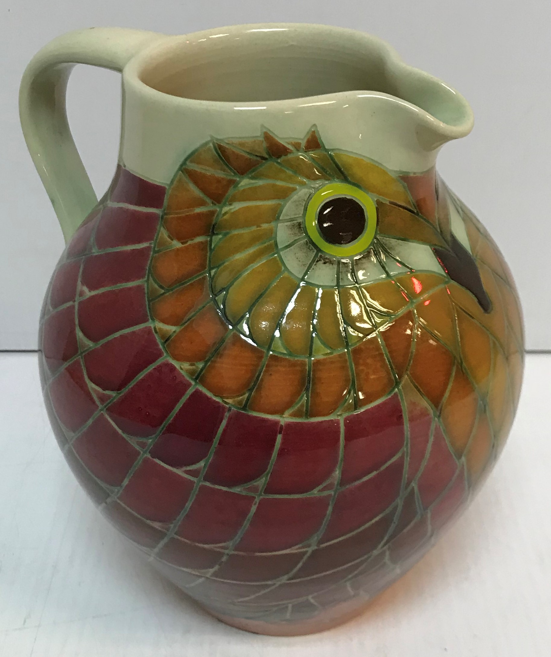 A Dennis Chinaworks jug in the form of an owl designed by Sally Tuffin initalled and No'd 33 to - Image 2 of 3