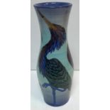 A Dennis Chinaworks heron decorated vase designed by Sally Tuffin No'd 5 and initialled to base 34