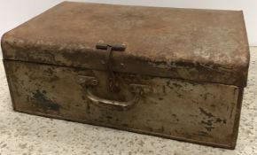 A vintage style painted metal suitcase 46 cm wide