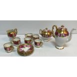 A Royal Albert "Old English Roses" part tea set comprising teapot, twin-handled lidded sucrier,
