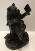 CHRISTOPHE FRATIN (1801-1864) "Smoking Bear" bronze signed to base and stamped "JE" to underside