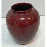 A Bernard Moore flambé vase with prunus decoration signed "Bernard Moore" to base but rubbed 18 cm