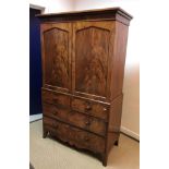 A Victorian mahogany linen press,