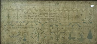 LYDIA HEAD "Sampler with script and flowers,