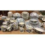 A large collection of Furnival's "Old Chelsea" dinner wares including dinner plates, tureens,