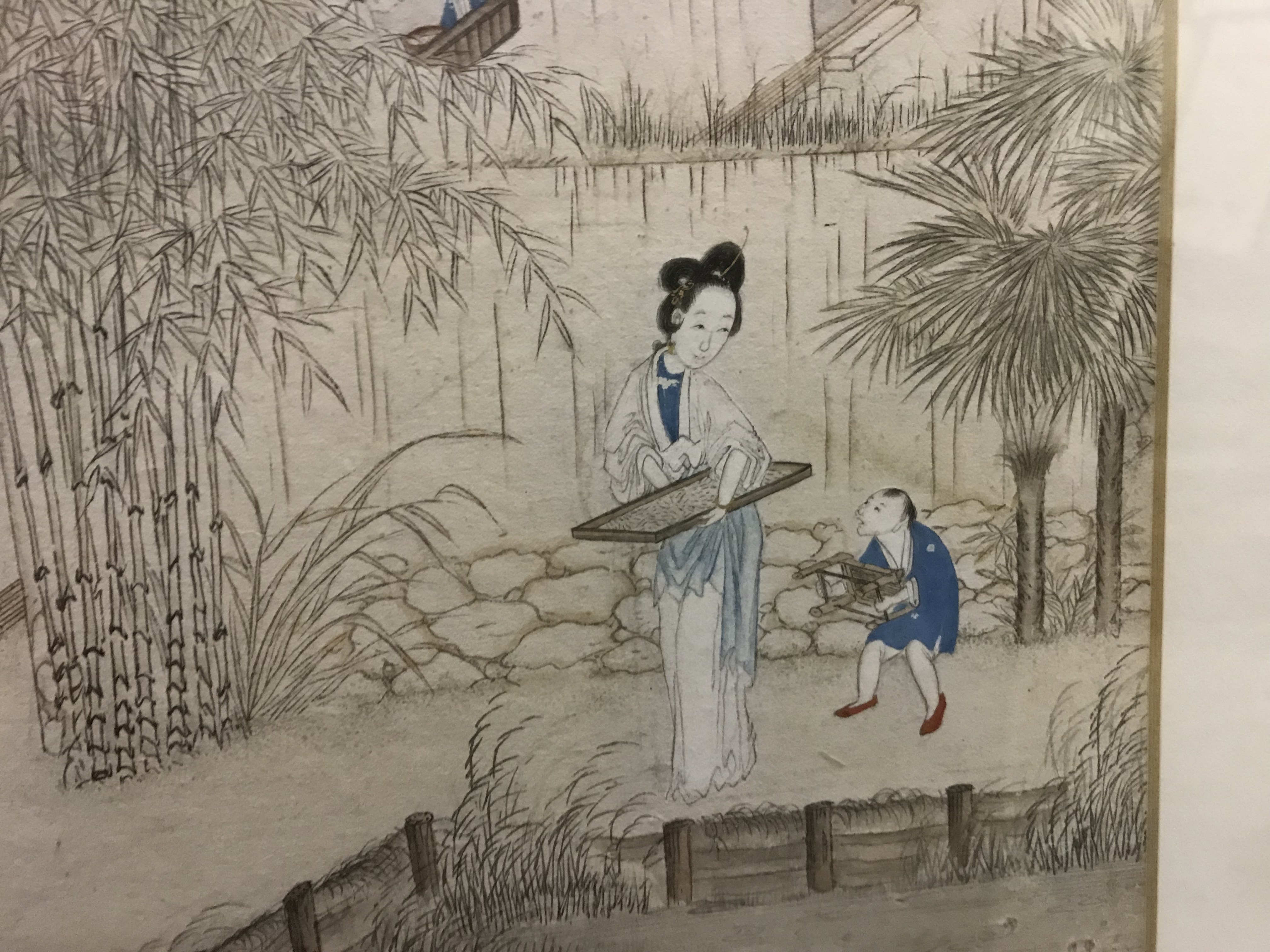 CHINESE SCHOOL QING DYNASTY (19TH CENTURY) "Figures in a domestic setting with bamboo in garden in - Image 43 of 48