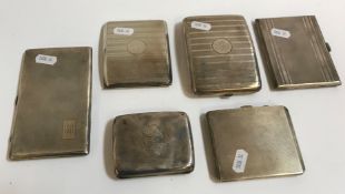 Six various engine turned and other decorated cigarette cases,