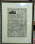 AFTER JOHN CARY "Kent" a coloured engraved map published 1st September 1787 21 cm x 26 cm together