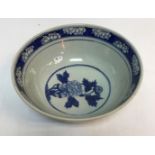 A Chinese blue and white chrysanthemum decorated bowl 28 cm in diameter x 10.