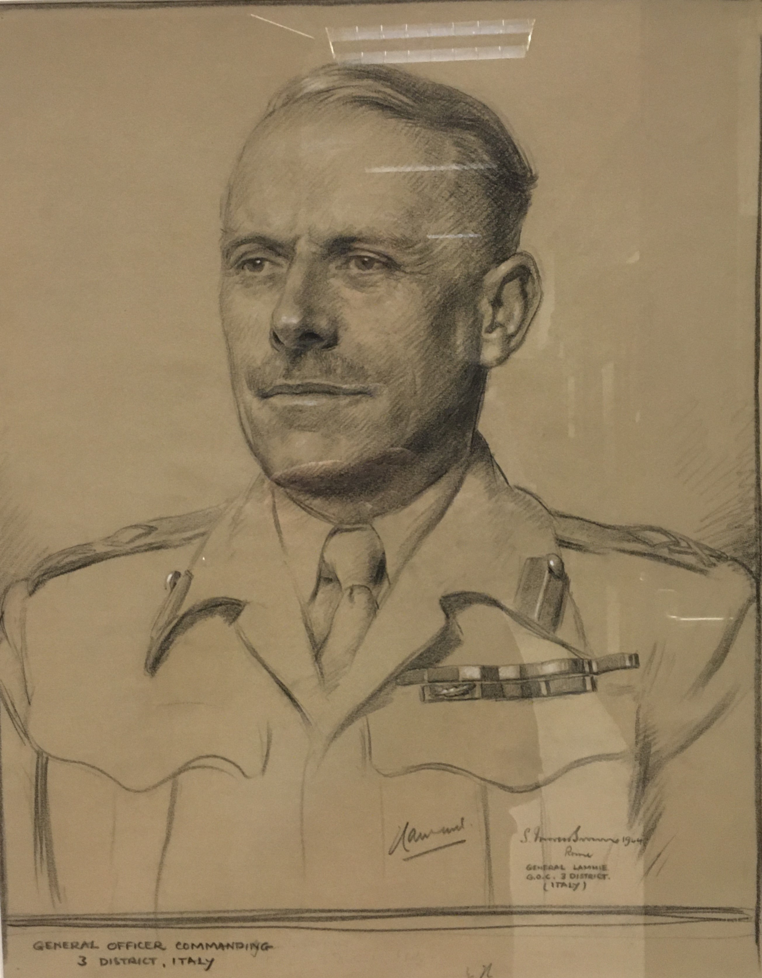 SAM MORSE BROWN "General Lammie, general officer commanding three district, Italy" a portrait study, - Image 2 of 2