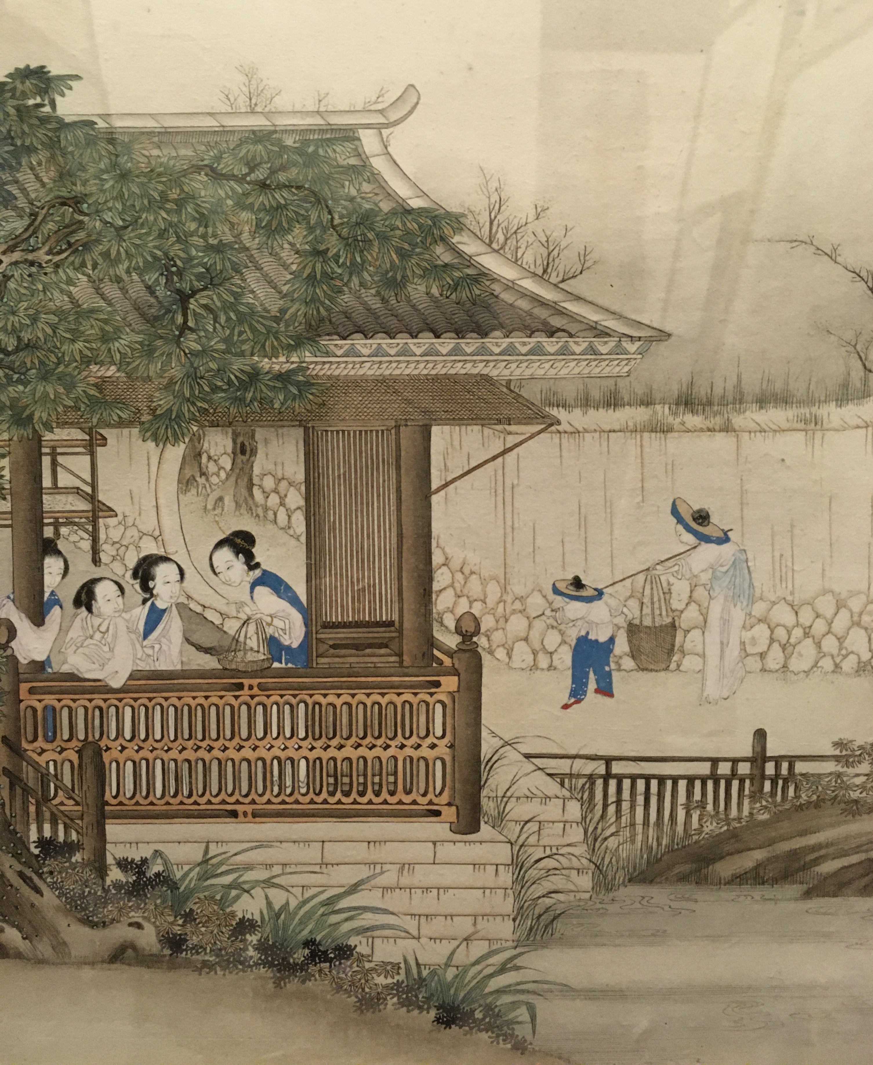 CHINESE SCHOOL QING DYNASTY (19TH CENTURY) "Figures in a domestic setting with bamboo in garden in - Image 6 of 48