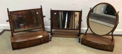 A Victorian mahogany bow fronted toilet mirror,