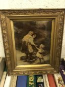 A 19th Century crystoleum depicting "Young women with doves", signed lower right "H.