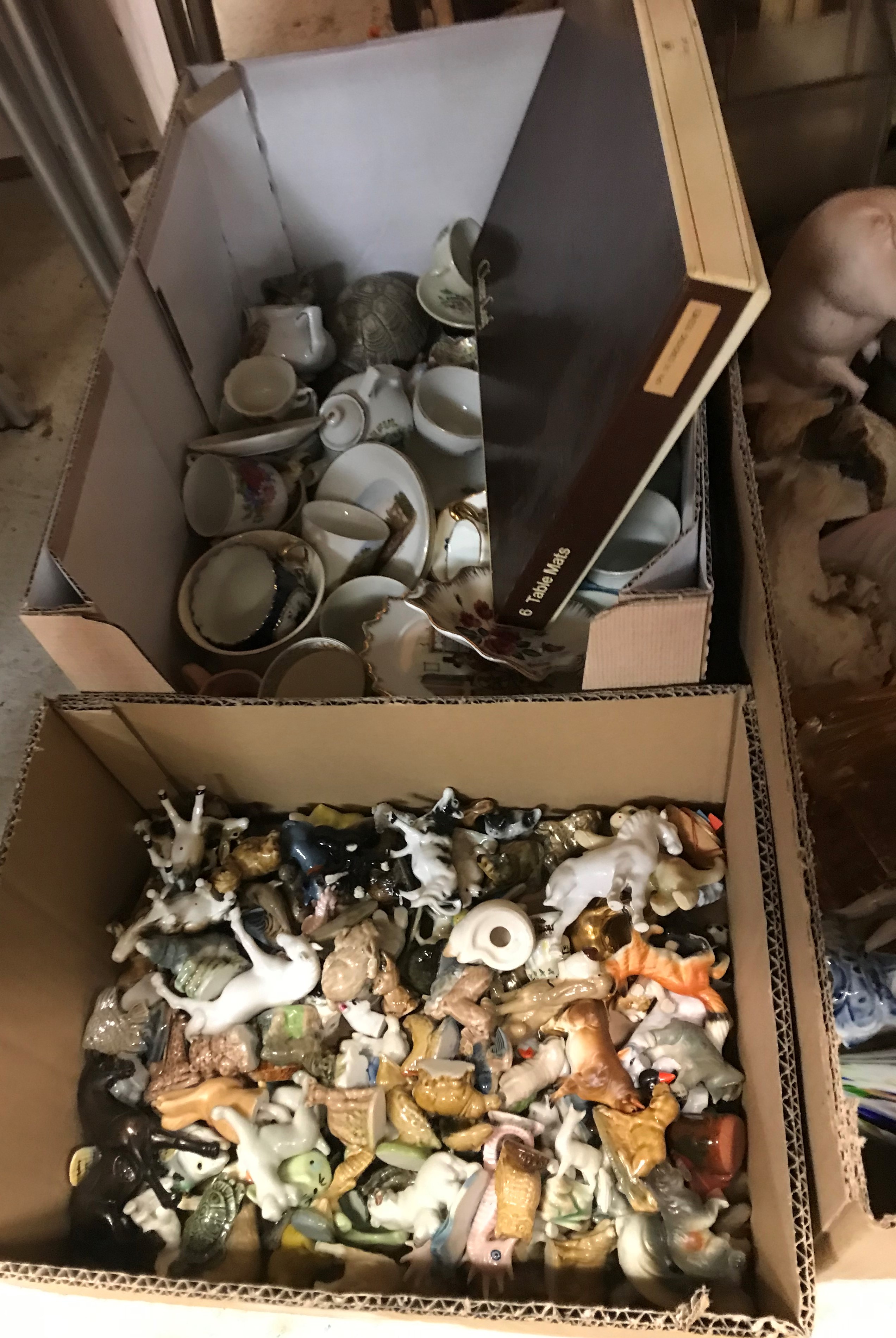 A box containing various Wade Whimsies and other similar ornaments together with four boxes of - Image 4 of 4