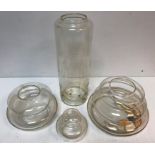 A large early 20th Century glass three section specimen jar with lid approximately 92 cm high