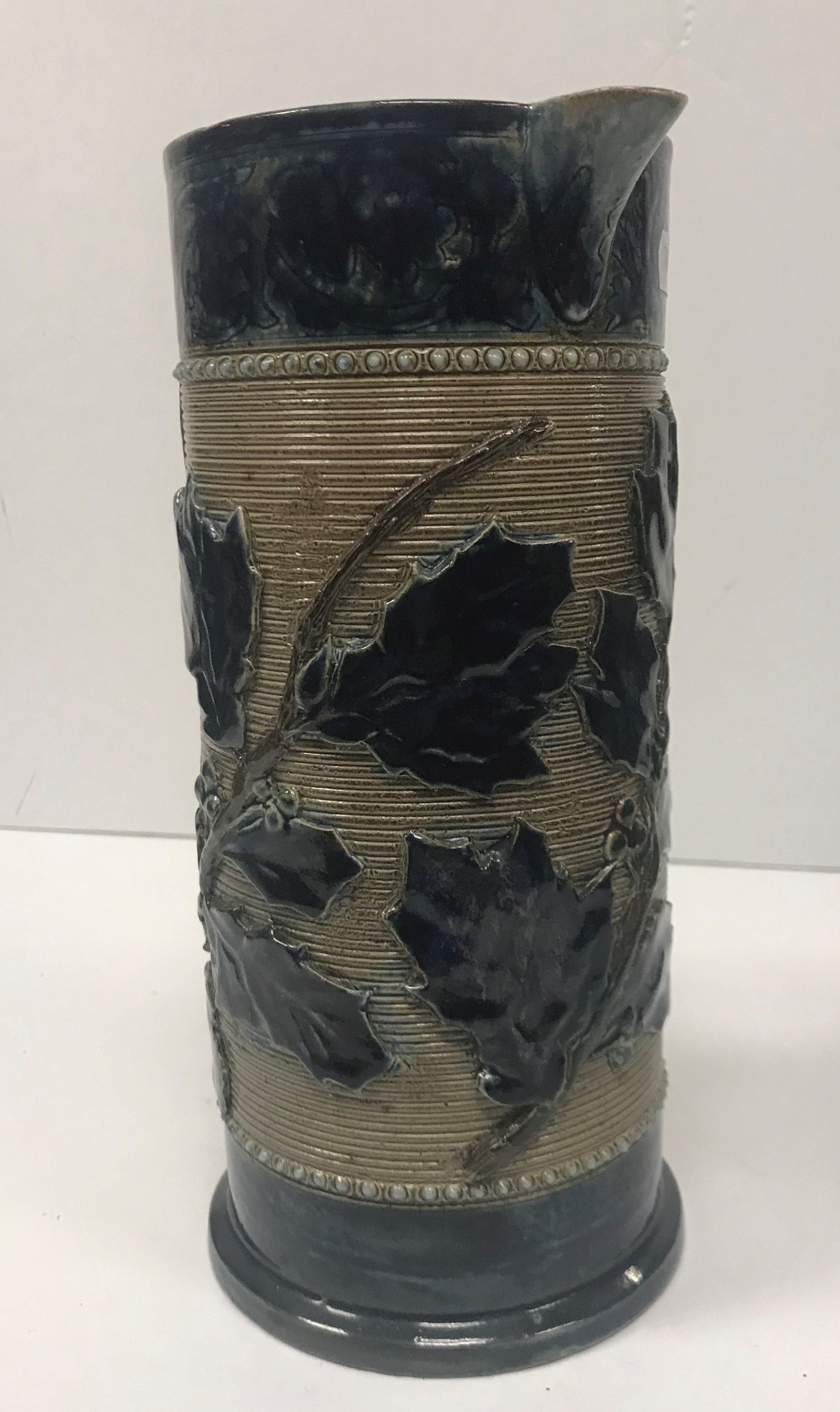 A Victorian glazed stoneware jug with holly decoration, - Image 3 of 27