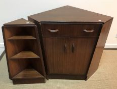 A G Plan corner secetaire cabinet with fall front drawer over two cupboard doors 99 cm wide x 85 cm