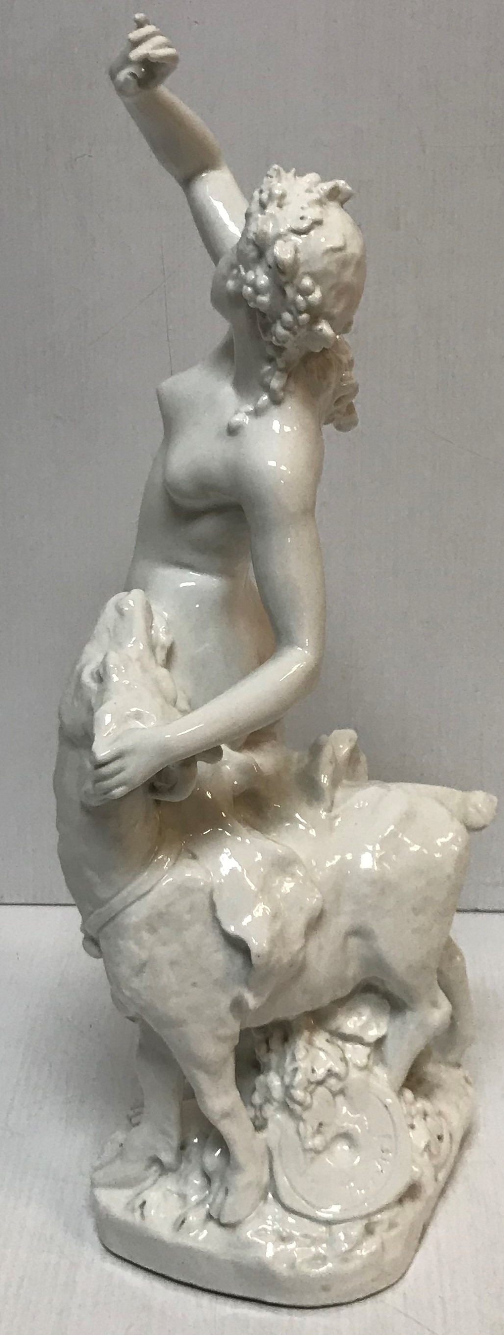 A late 19th Century blanc de chine figure of "Nude with a goat", 53. - Image 3 of 3