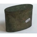 An 18th Century Austro Hungarian tea caddy of plain oval form bearing marks for Vienna 1797 by
