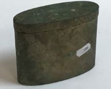 An 18th Century Austro Hungarian tea caddy of plain oval form bearing marks for Vienna 1797 by