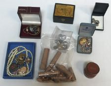 A box containing assorted coinage to include a selection of new two pences,