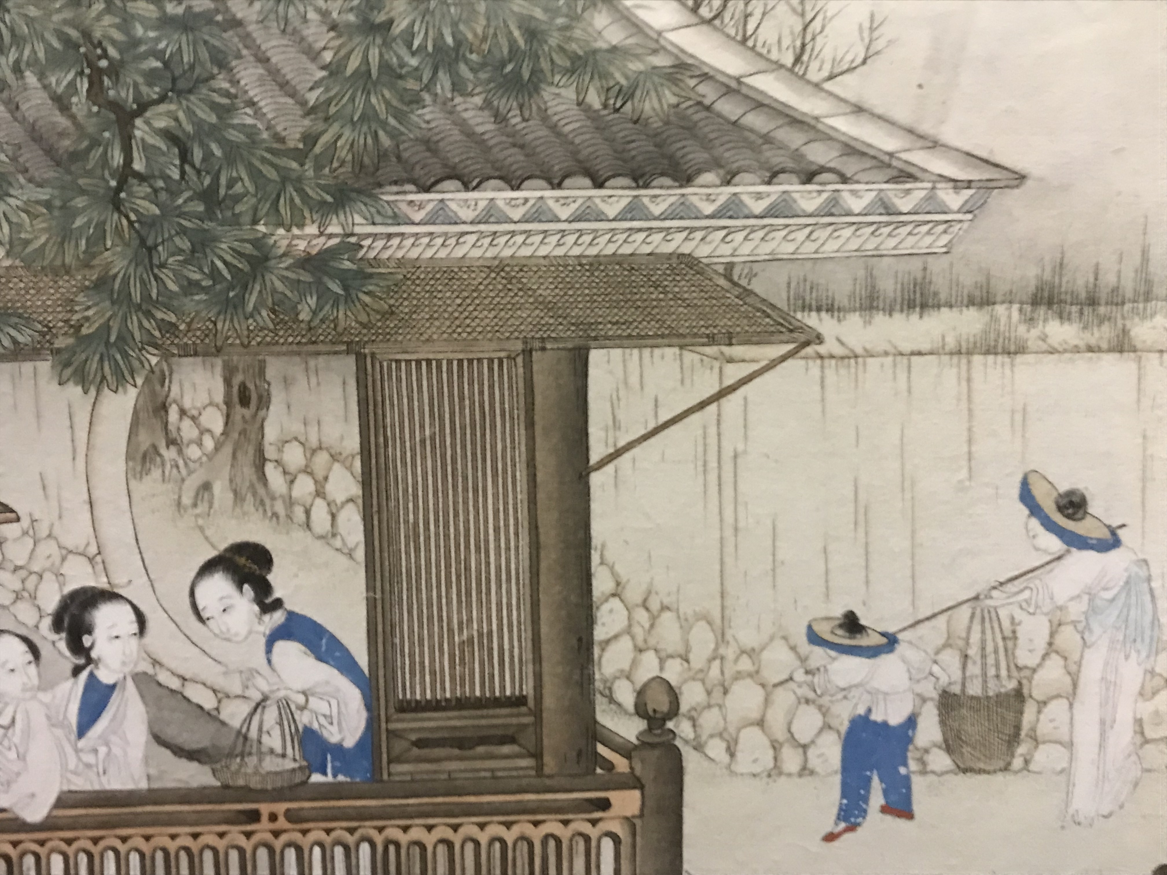 CHINESE SCHOOL QING DYNASTY (19TH CENTURY) "Figures in a domestic setting with bamboo in garden in - Image 16 of 48