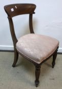 A set of six circa 1900 mahogany framed Hepplewhite style dining chairs with vase shaped back splat