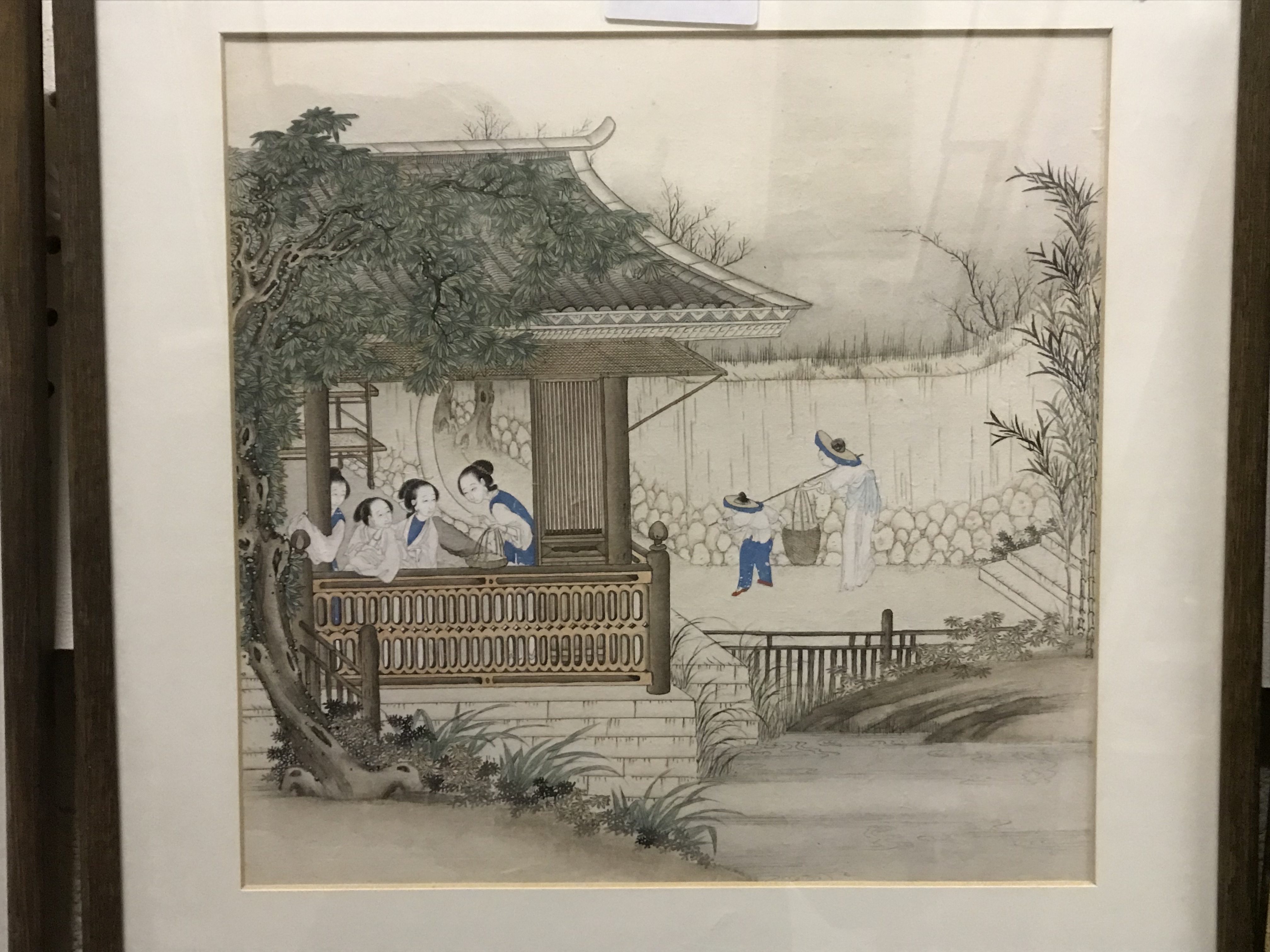 CHINESE SCHOOL QING DYNASTY (19TH CENTURY) "Figures in a domestic setting with bamboo in garden in - Image 11 of 48