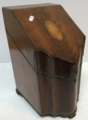 A late George III mahogany knife box,