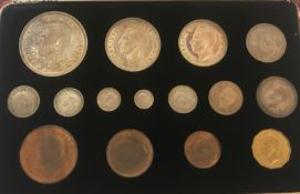 A cased George VI specimen coin set dated 1937,