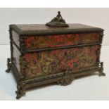 A 19th Century red tortoiseshell and brass boullework box of rectangular form,