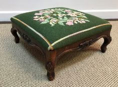 A Victorian rosewood hall chair with upholstered back panel flanked by barley twist supports,