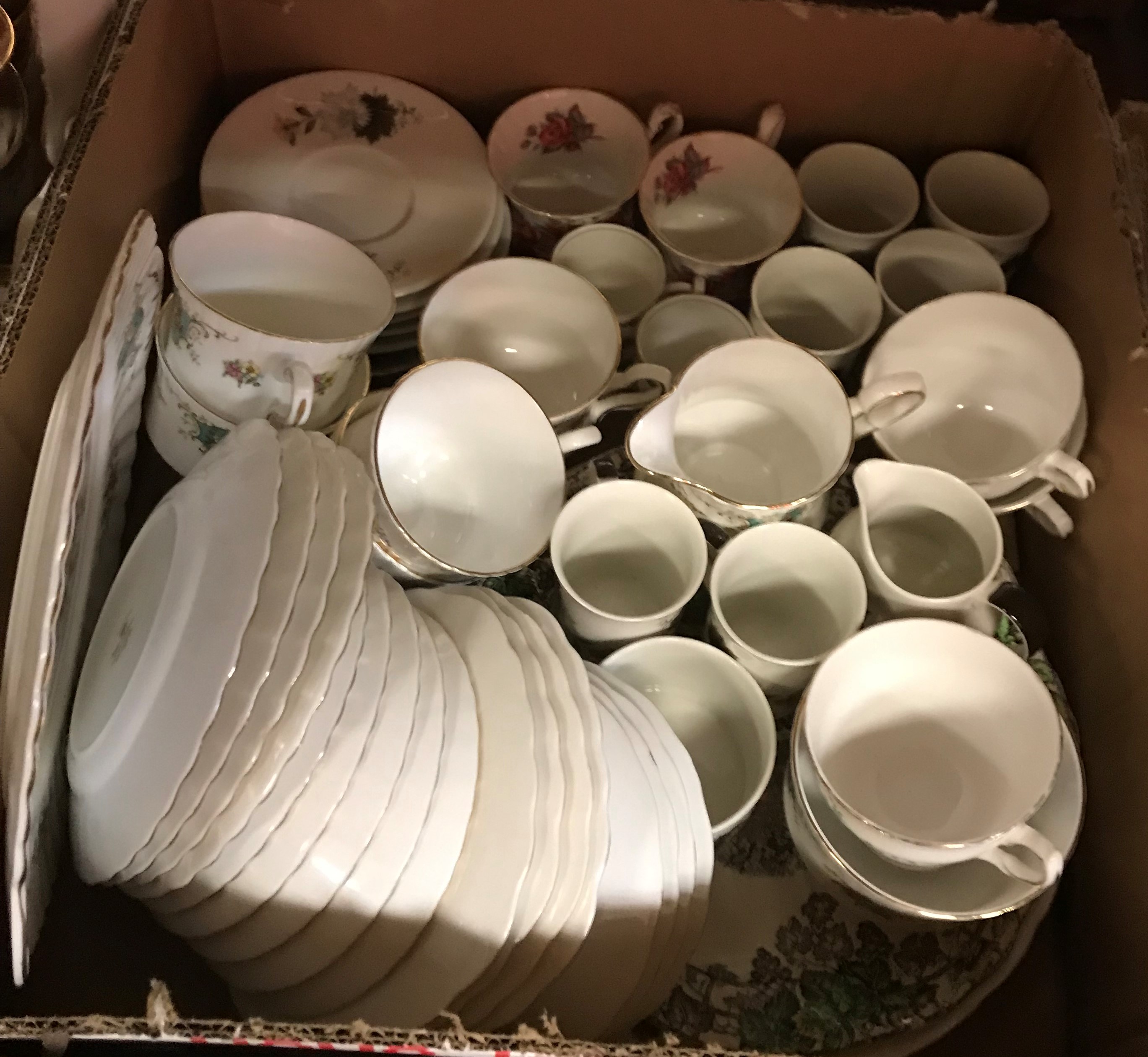 Four boxes of china wares including a Royal Albert "Old Country Roses" part tea service etc - Image 2 of 2