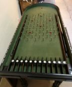 An early 19th Century rosewood bagatelle table of D end form,