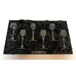 A set of six Rennie Macintosh crystal stemmed glasses from the Glencairn Crystal Studio boxed 13.