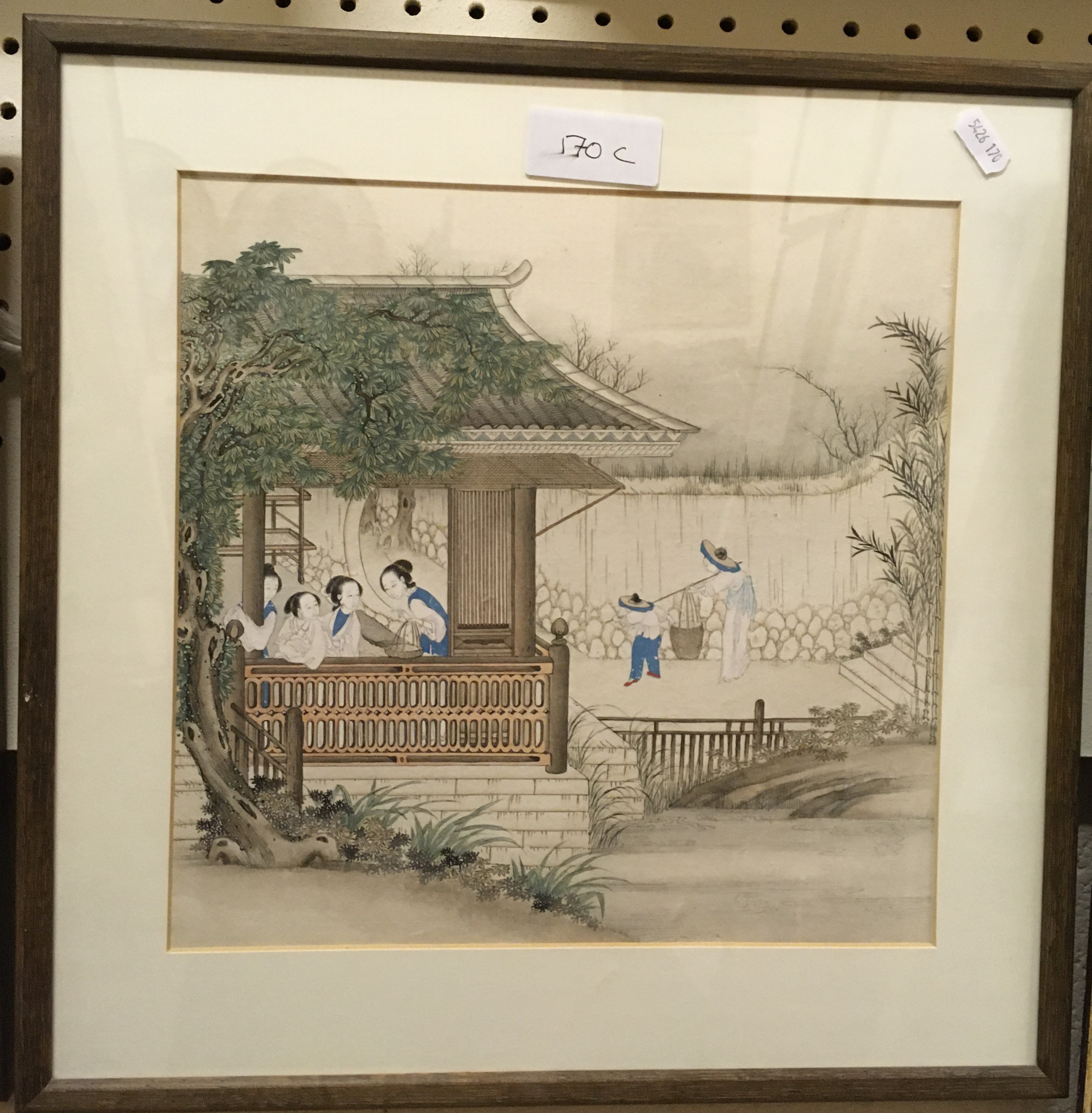 CHINESE SCHOOL QING DYNASTY (19TH CENTURY) "Figures in a domestic setting with bamboo in garden in - Image 5 of 48