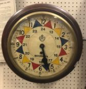 A circa 1900 oak cased circular wall dial,