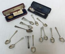 A set of six silver tea spoons with floral decoration (London,