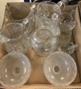 A collection of various early to mid 20th Century glassware including two semi-frosted and