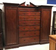 A circa 1900 mahogany and cross banded break front wardrobe,