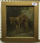 ROBERT ALEXANDER "Whippet" a study of a street dog, oil on board,