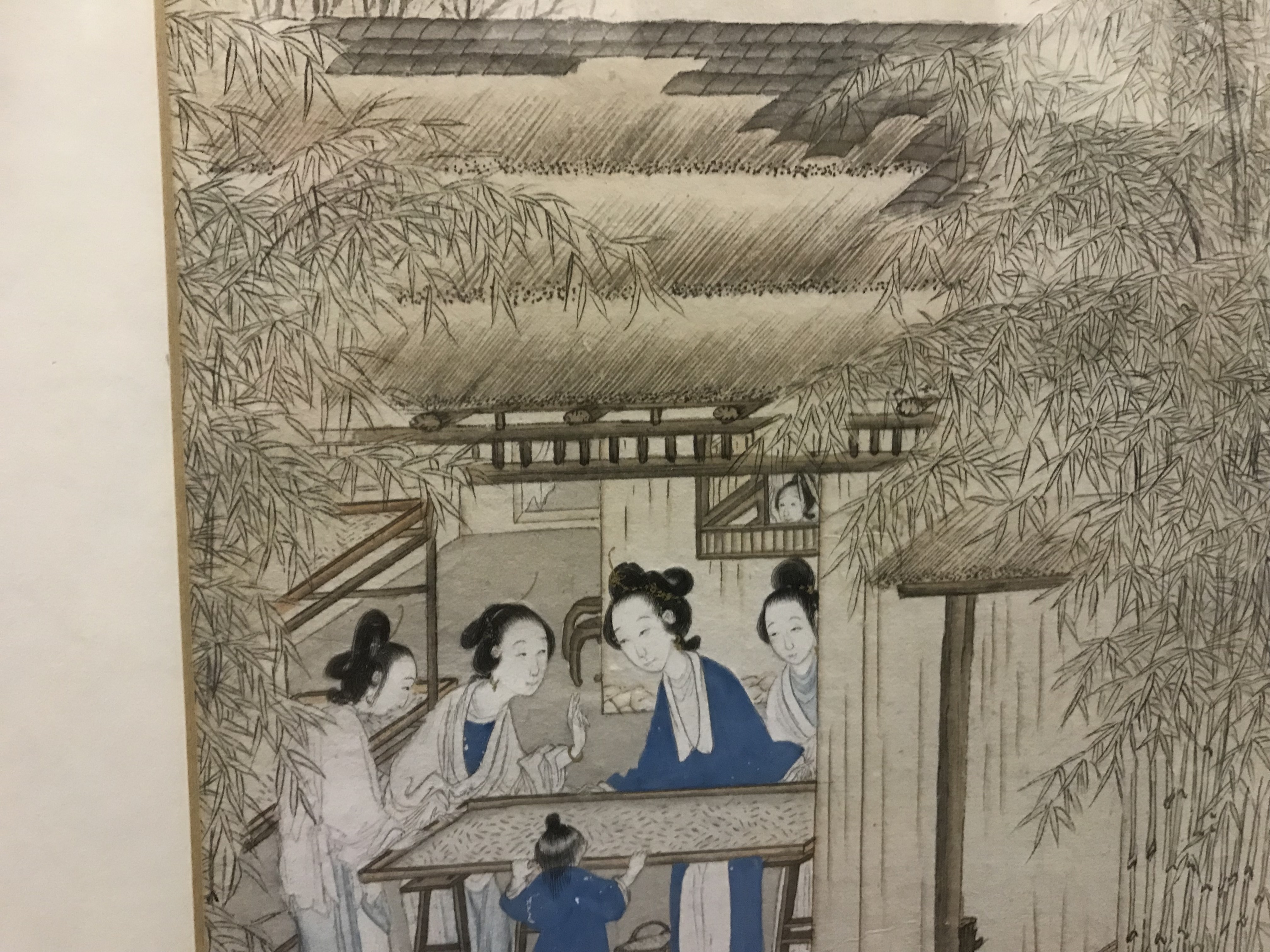 CHINESE SCHOOL QING DYNASTY (19TH CENTURY) "Figures in a domestic setting with bamboo in garden in - Image 40 of 48