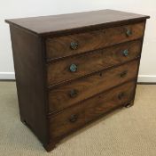 A 19th Century mahogany square fronted chest, the plain top above four long graduated drawers,